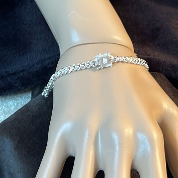 Solid Italian Silver Miami Cuban Bracelet 7.5”, 5MM, 14.2g With Box Lock - Picture 7 of 15